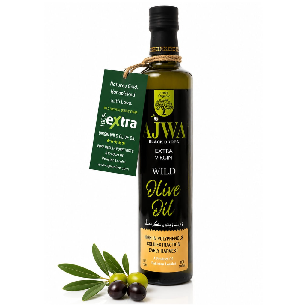 Ajwa Extra Virgin Olive Oil 1 Liter | 100% Pure Natural Cooking & Salad Oil